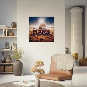 Mars sur Mars, Illustration cadre déco mars sur mars, illustration déco