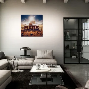 Mars sur Mars, Illustration cadre déco mars sur mars, illustration déco
