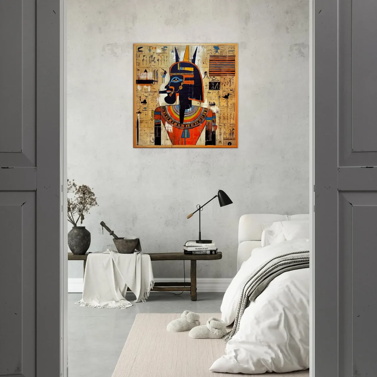 Papyrus Egyptien Amon Ra et Basquiat papyrus egyptien amon ra et basquiat