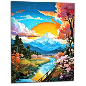 Mont Fuji Paysage coloré coucher de soleil mont fuji paysage coloré coucher de soleil