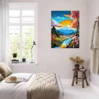 Mont Fuji Paysage coloré coucher de soleil mont fuji paysage coloré coucher de soleil