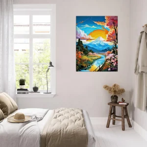 mont fuji paysage coloré coucher de soleil