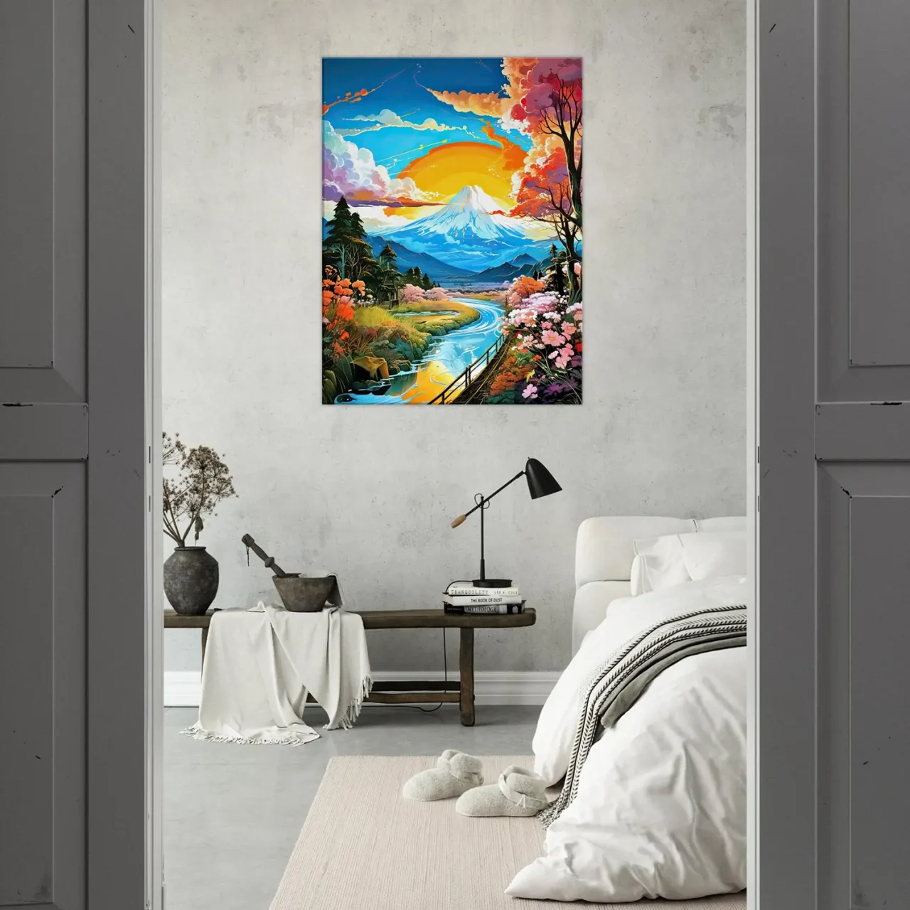 mont fuji paysage coloré coucher de soleil