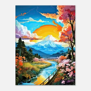 Mont Fuji Paysage coloré coucher de soleil