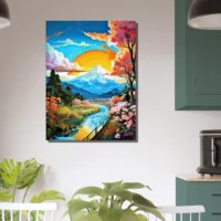 Mont Fuji Paysage coloré coucher de soleil mont fuji paysage coloré coucher de soleil