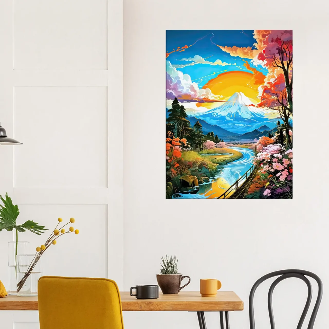 mont fuji paysage coloré coucher de soleil