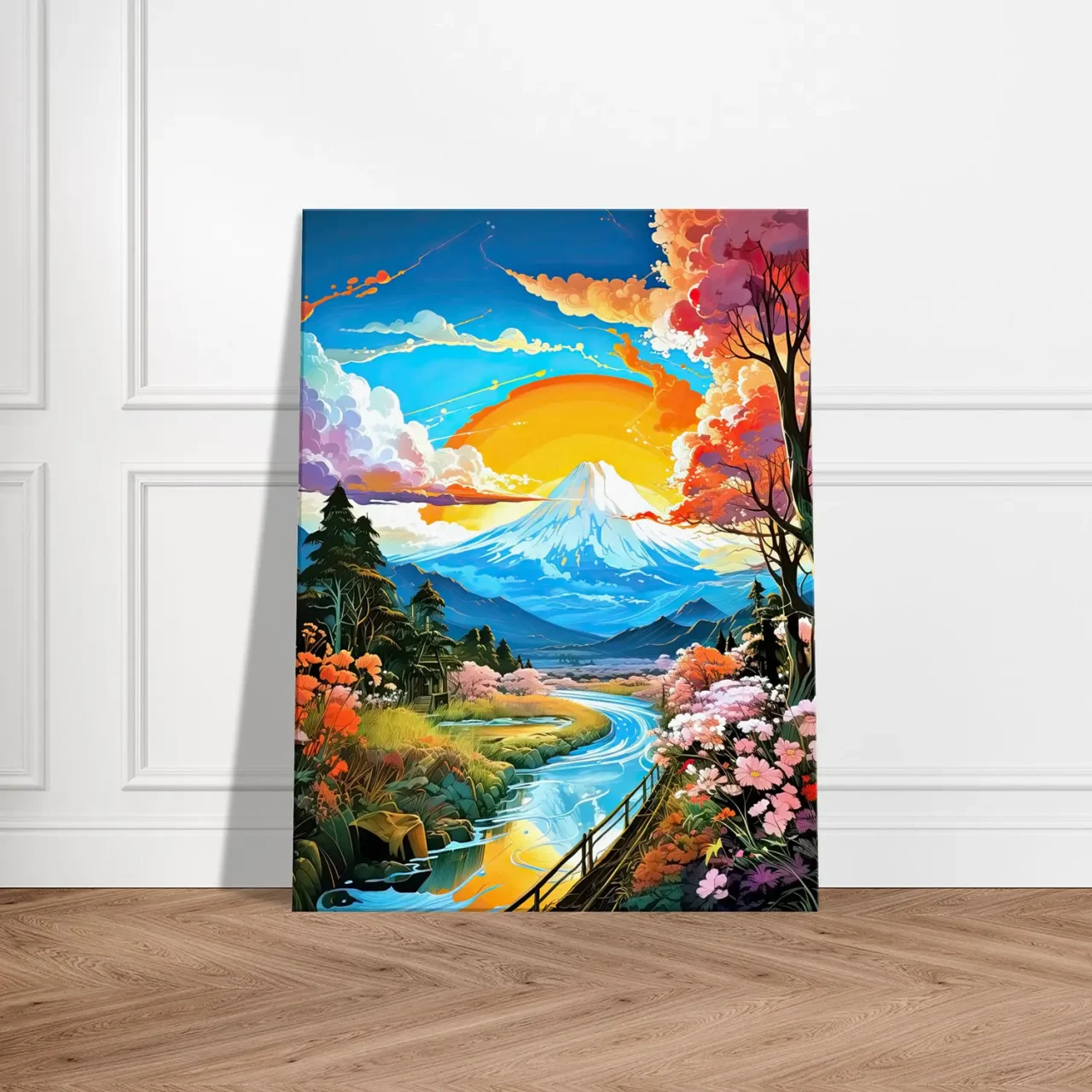 mont fuji paysage coloré coucher de soleil