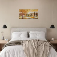 Paysage rural plaines et villages style Gustave Klimt paysage rural plaines et villages style gustave klimt