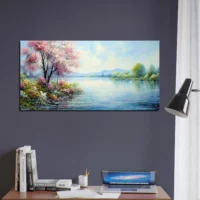 peinture beauté du lac style monet