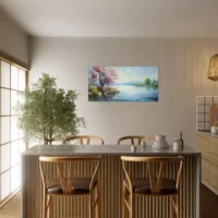 peinture beauté du lac style monet