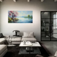 peinture beauté du lac style monet