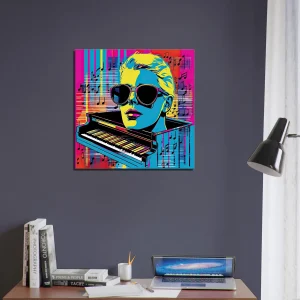 pop art piano, musique et lunettes