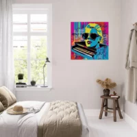 Cadre Pop art Piano, musique et lunettes pop art piano, musique et lunettes