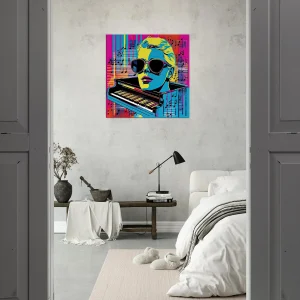pop art piano, musique et lunettes