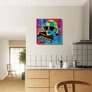 pop art piano, musique et lunettes