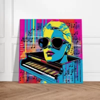 Cadre Pop art Piano, musique et lunettes pop art piano, musique et lunettes