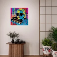 Cadre Pop art Piano, musique et lunettes pop art piano, musique et lunettes