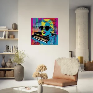 pop art piano, musique et lunettes