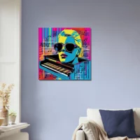 Cadre Pop art Piano, musique et lunettes pop art piano, musique et lunettes