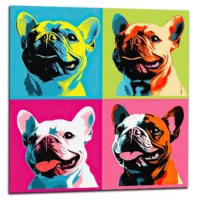 Tableau Quatre Bouledogues pop art quatre bouledogues pop art