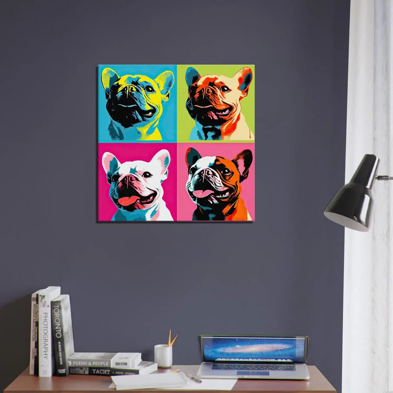 Tableau Quatre Bouledogues pop art quatre bouledogues pop art