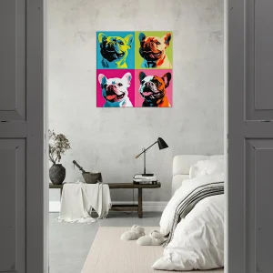 Tableau Quatre Bouledogues pop art quatre bouledogues pop art