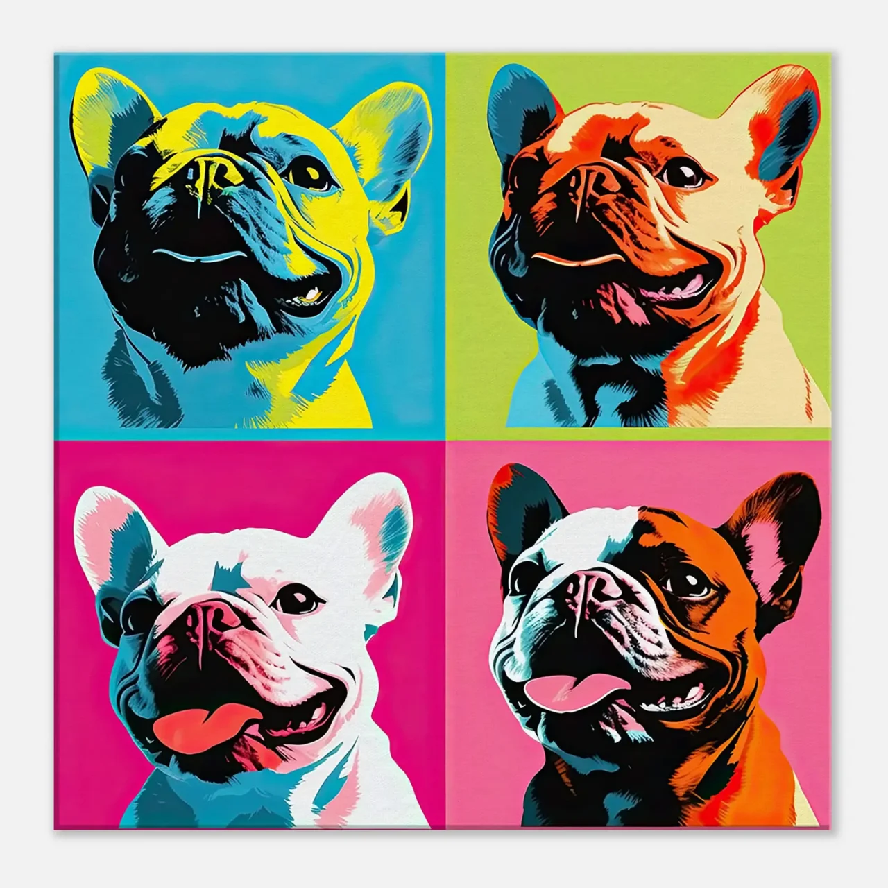 Tableau Quatre Bouledogues pop art quatre bouledogues pop art