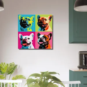 Tableau Quatre Bouledogues pop art quatre bouledogues pop art