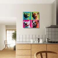 Tableau Quatre Bouledogues pop art quatre bouledogues pop art