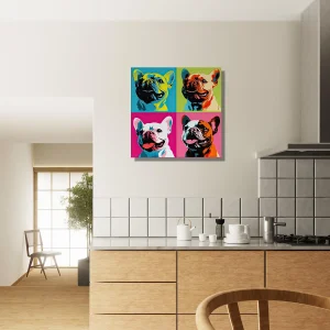 Tableau Quatre Bouledogues pop art quatre bouledogues pop art