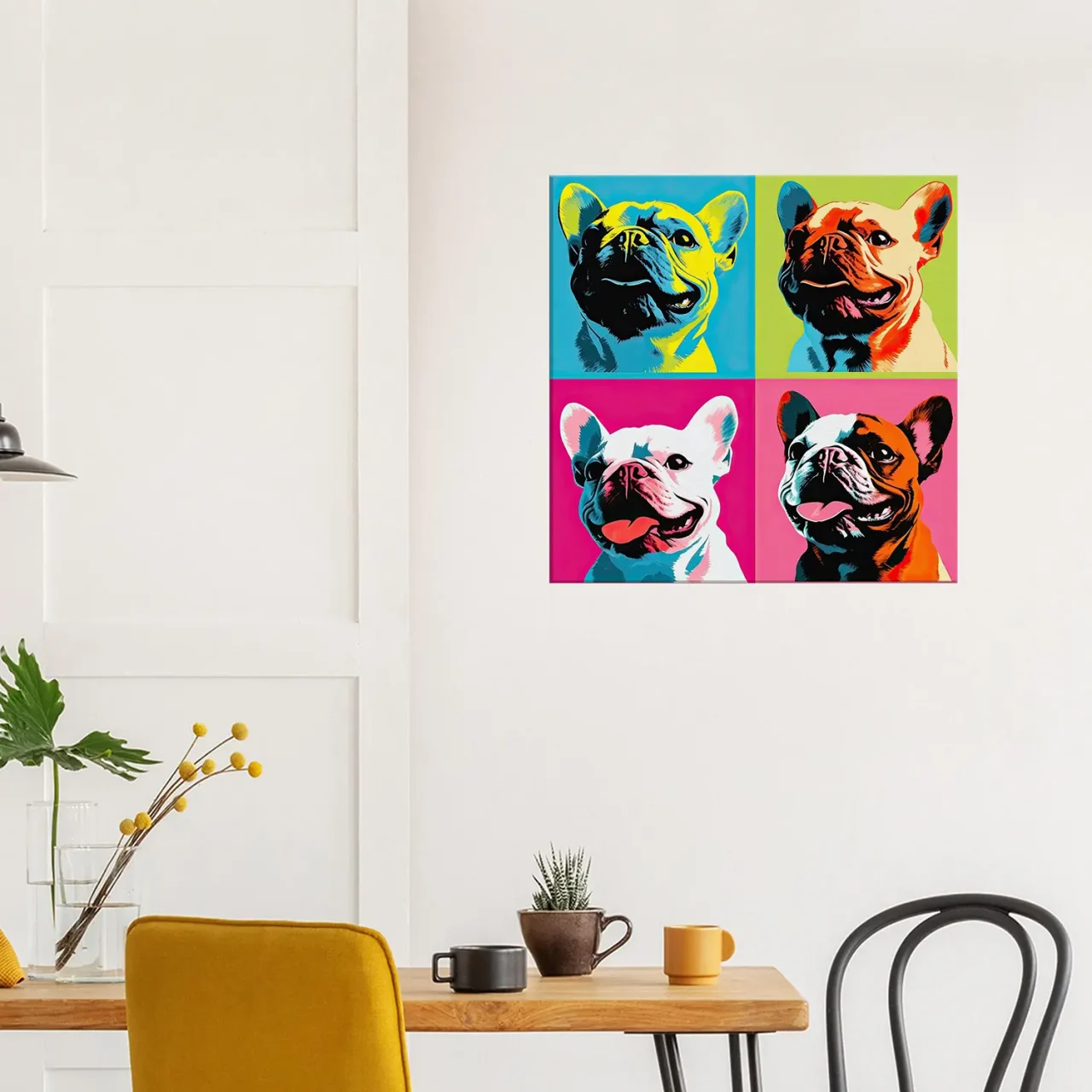 Tableau Quatre Bouledogues pop art quatre bouledogues pop art