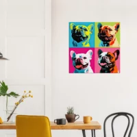 Tableau Quatre Bouledogues pop art quatre bouledogues pop art