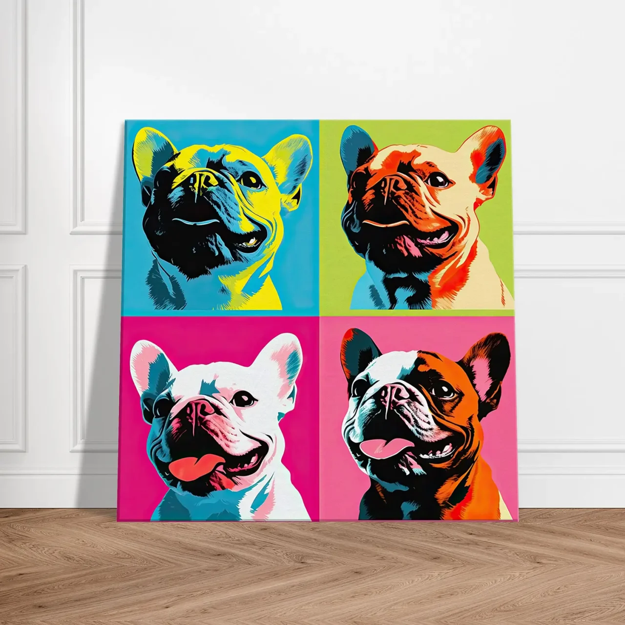 Tableau Quatre Bouledogues pop art quatre bouledogues pop art