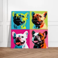 Tableau Quatre Bouledogues pop art quatre bouledogues pop art