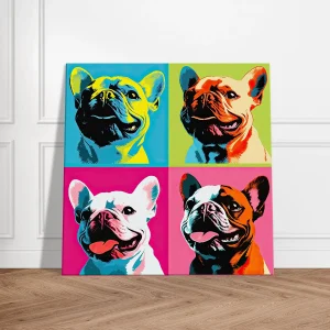 Tableau Quatre Bouledogues pop art quatre bouledogues pop art