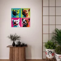 Tableau Quatre Bouledogues pop art quatre bouledogues pop art