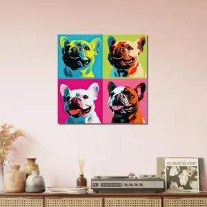 Tableau Quatre Bouledogues pop art quatre bouledogues pop art