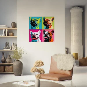 Tableau Quatre Bouledogues pop art