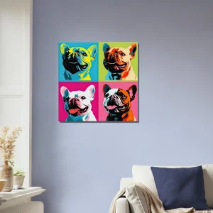 Tableau Quatre Bouledogues pop art quatre bouledogues pop art