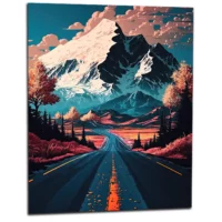 Cadre Route d’automne vers les montagnes route d'automne vers les montagnes