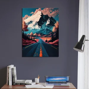 route d'automne vers les montagnes