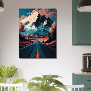 route d'automne vers les montagnes