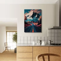 route d'automne vers les montagnes