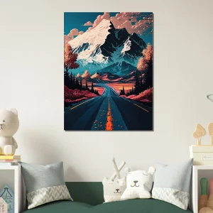 route d'automne vers les montagnes