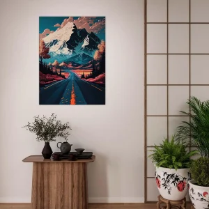 route d'automne vers les montagnes