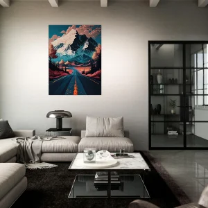 route d'automne vers les montagnes