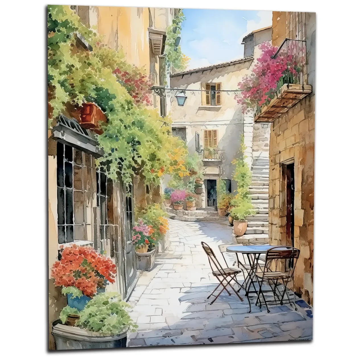 Peinture Ruelle d’un village du Périgord ruelle d'un village du périgord