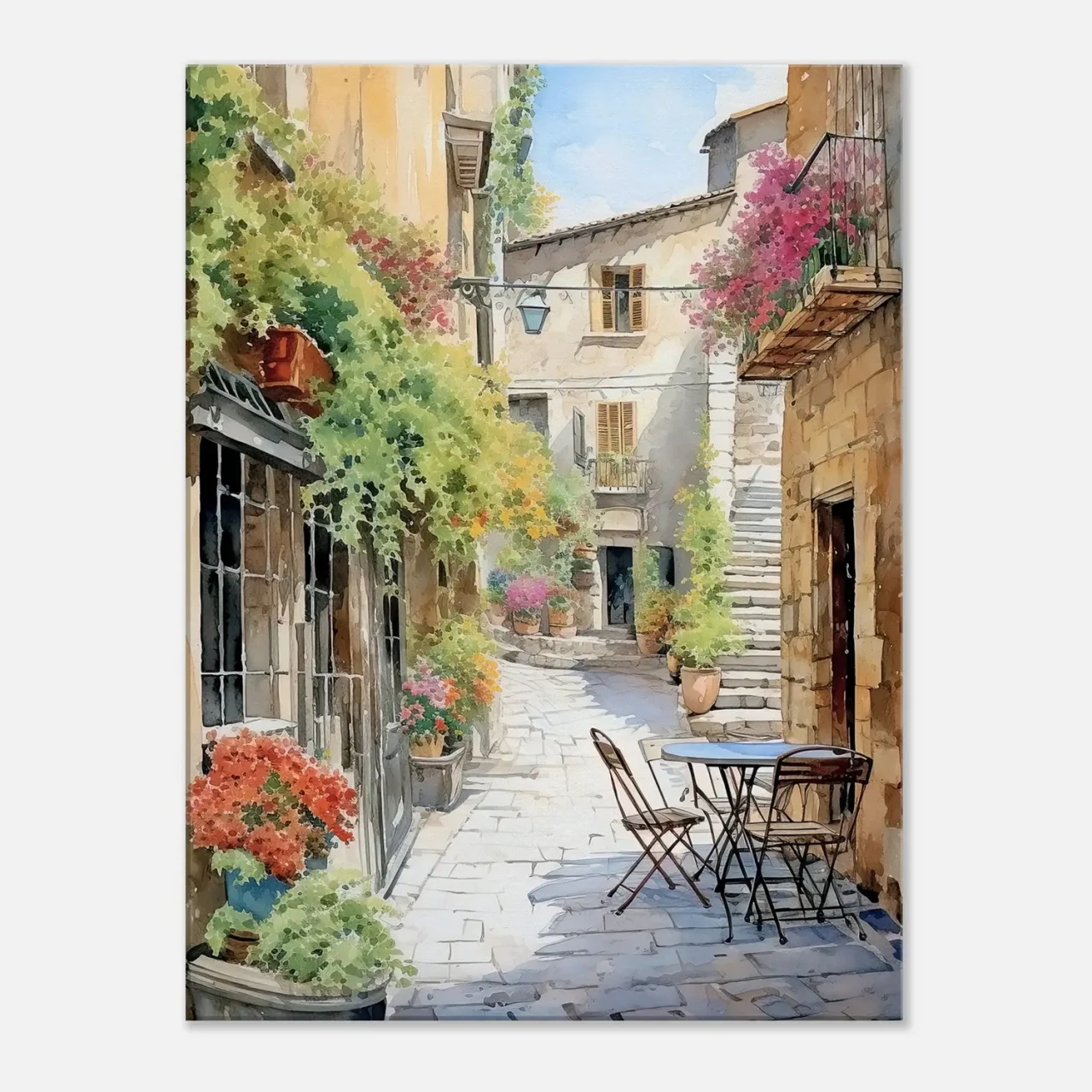 Peinture Ruelle d’un village du Périgord ruelle d'un village du périgord