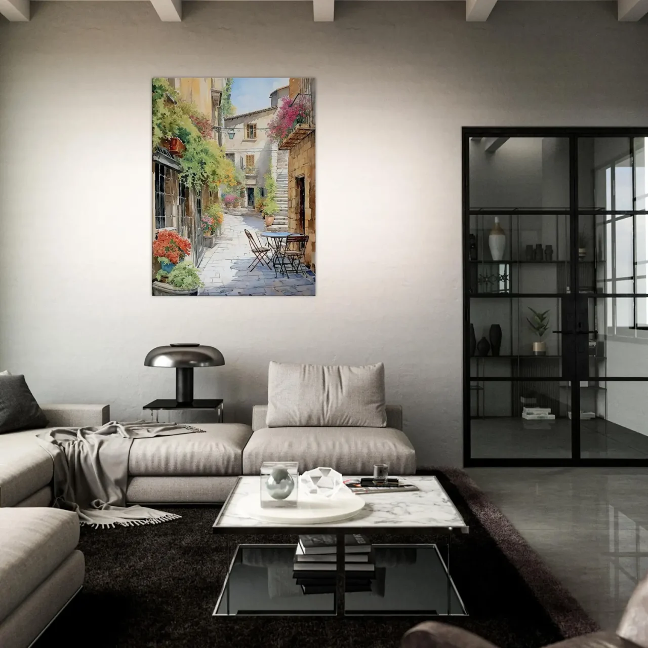 Peinture Ruelle d’un village du Périgord ruelle d'un village du périgord