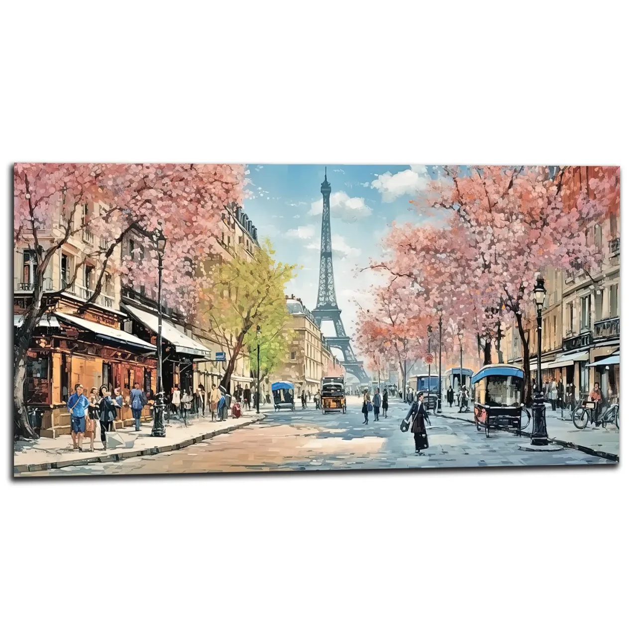 Scène printanière dans une rue de Paris scene printaniere dans une rue de paris